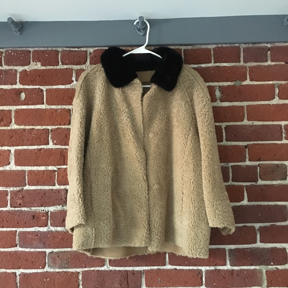 Authentic Vintage Prada Leather Shearling Coat